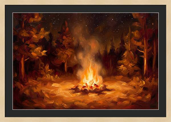 Campfire Under Stars