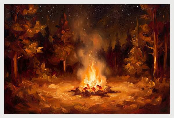 Campfire Under Stars