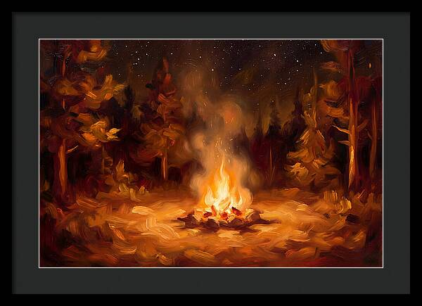 Campfire Under Stars