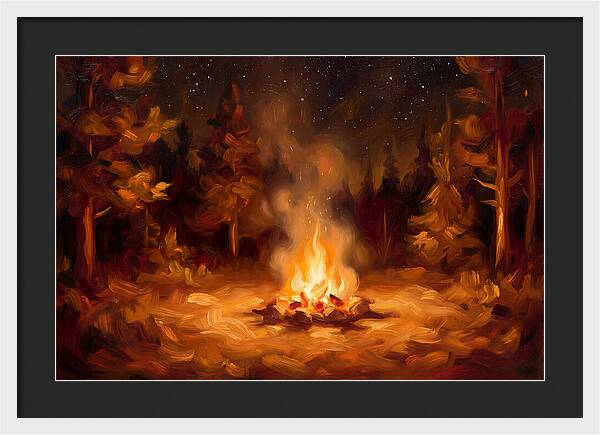 Campfire Under Stars
