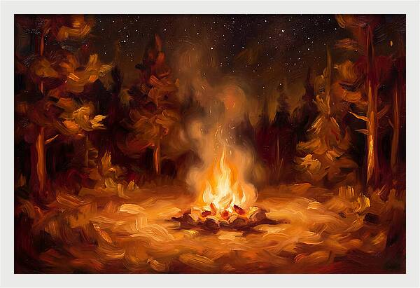 Campfire Under Stars