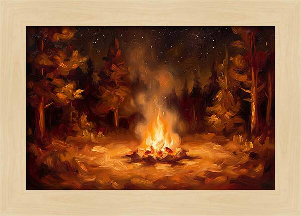 Campfire Under Stars