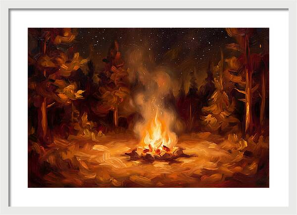Campfire Under Stars