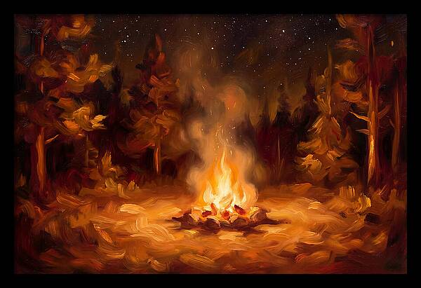 Campfire Under Stars