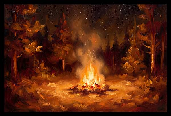 Campfire Under Stars