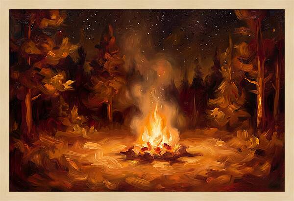 Campfire Under Stars