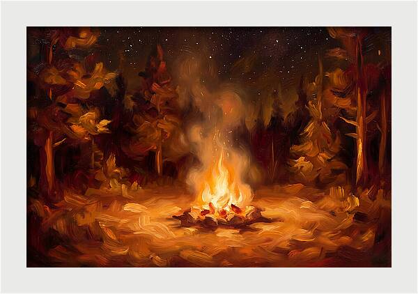 Campfire Under Stars