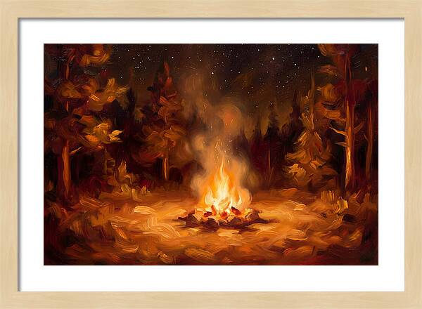 Campfire Under Stars