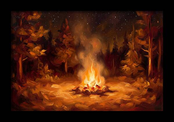 Campfire Under Stars