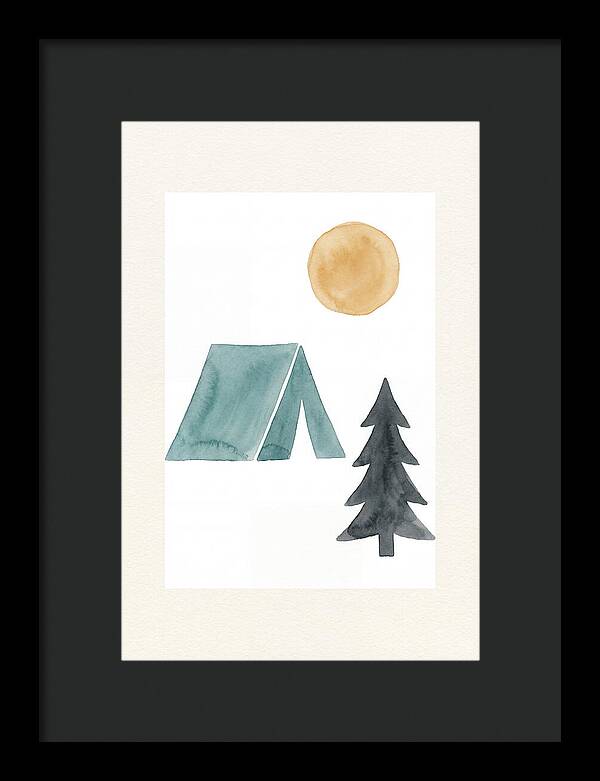 Camping Scene In Minimalist Style