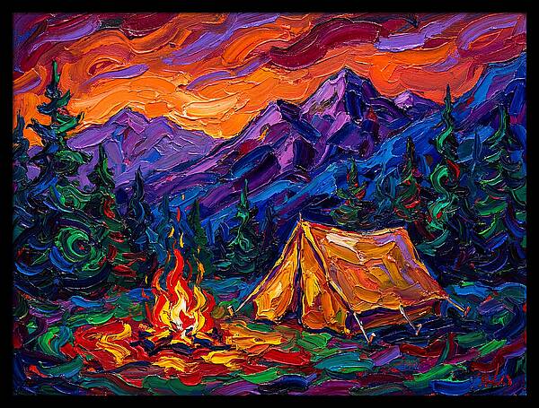 Camping Under Vibrant Skies