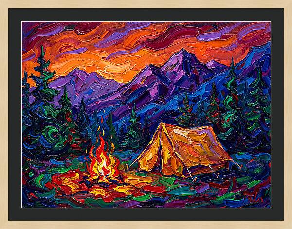 Camping Under Vibrant Skies