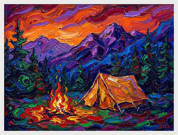 Camping Under Vibrant Skies