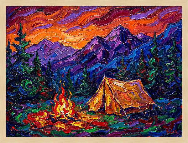 Camping Under Vibrant Skies