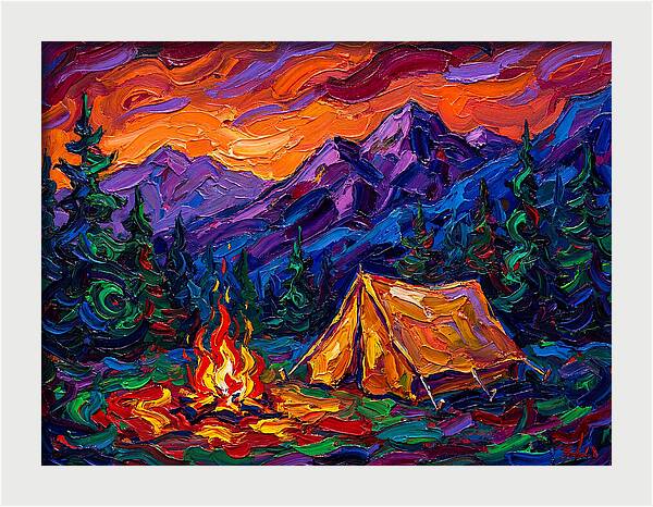 Camping Under Vibrant Skies