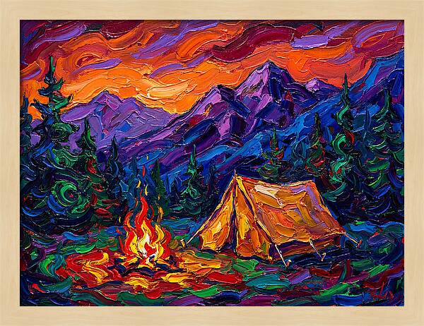 Camping Under Vibrant Skies