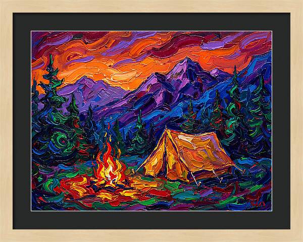 Camping Under Vibrant Skies