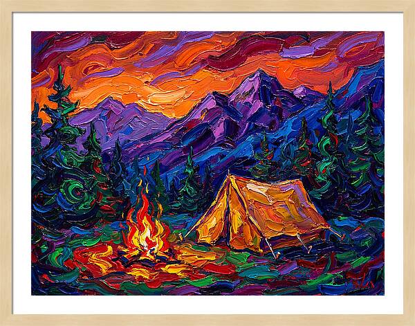 Camping Under Vibrant Skies