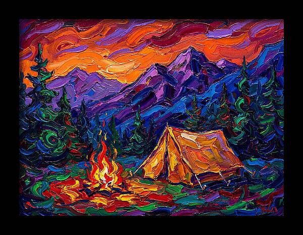 Camping Under Vibrant Skies