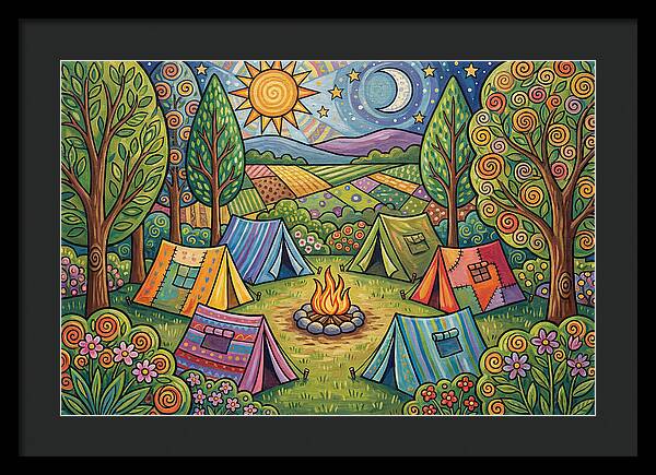 Campsite Gathering Under Stars