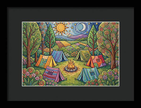 Campsite Gathering Under Stars