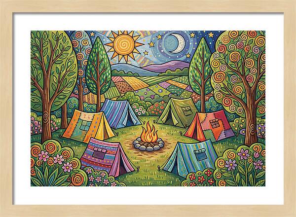 Campsite Gathering Under Stars