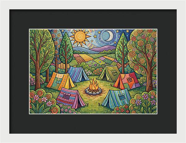 Campsite Gathering Under Stars
