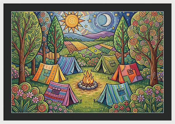 Campsite Gathering Under Stars
