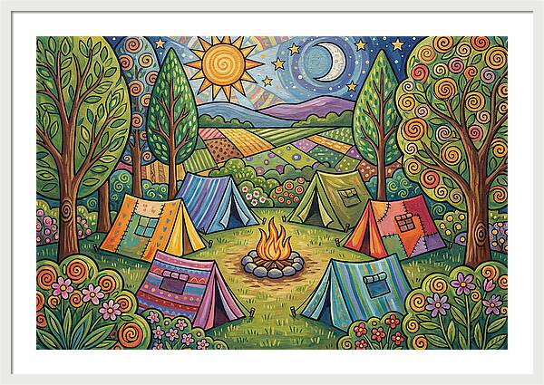 Campsite Gathering Under Stars