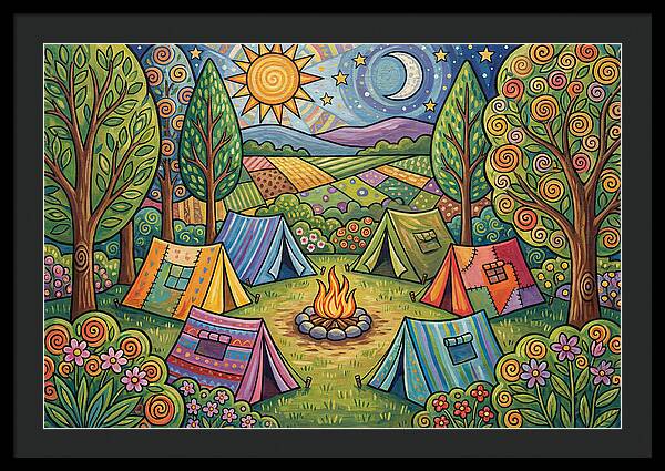 Campsite Gathering Under Stars