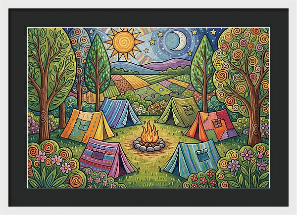 Campsite Gathering Under Stars