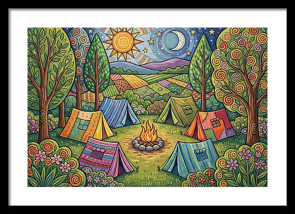 Campsite Gathering Under Stars