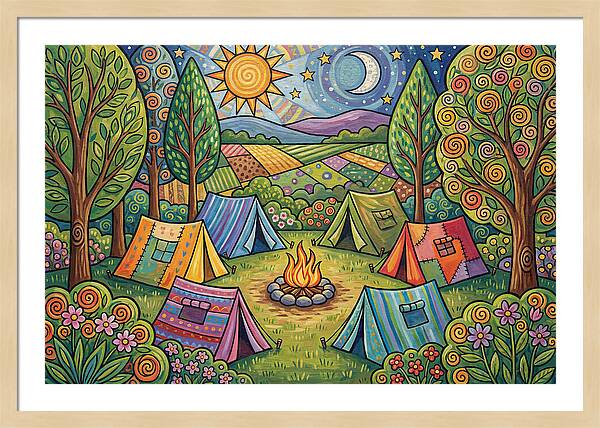 Campsite Gathering Under Stars