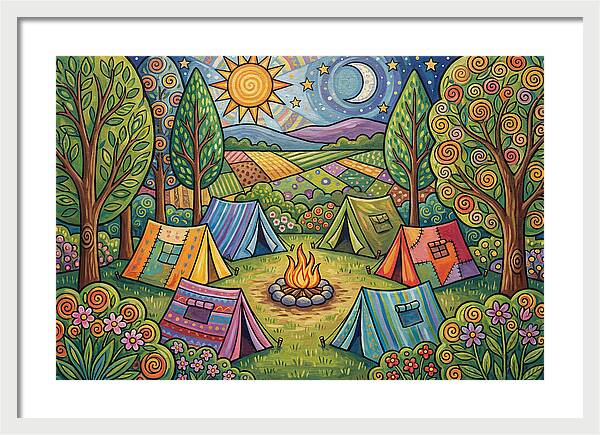 Campsite Gathering Under Stars