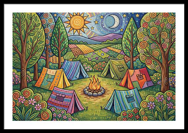 Campsite Gathering Under Stars