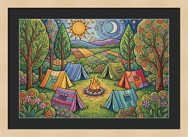 Campsite Gathering Under Stars