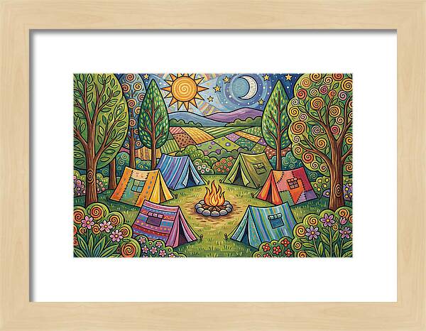 Campsite Gathering Under Stars