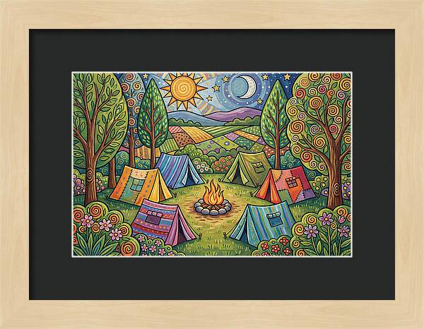 Campsite Gathering Under Stars