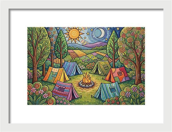 Campsite Gathering Under Stars