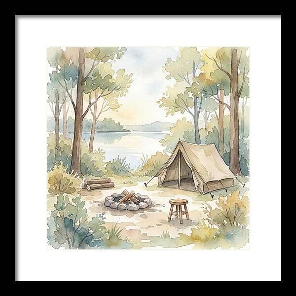 Campsite Serenity In Watercolor