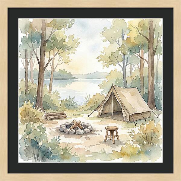 Campsite Serenity In Watercolor