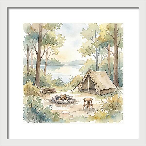 Campsite Serenity In Watercolor