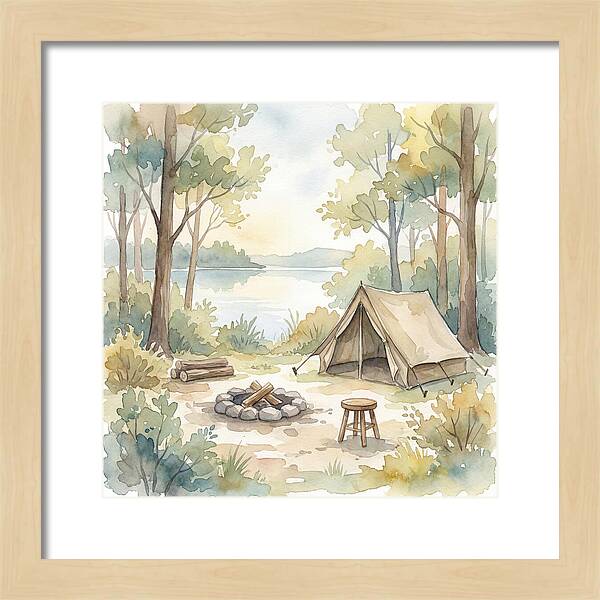 Campsite Serenity In Watercolor