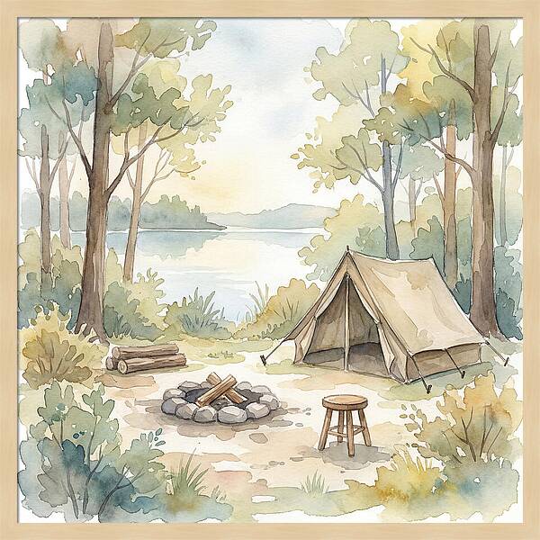 Campsite Serenity In Watercolor