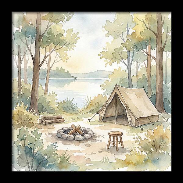 Campsite Serenity In Watercolor