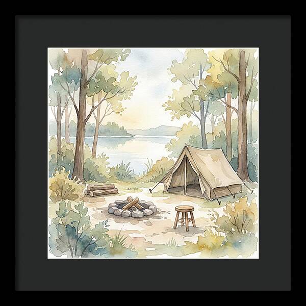 Campsite Serenity In Watercolor