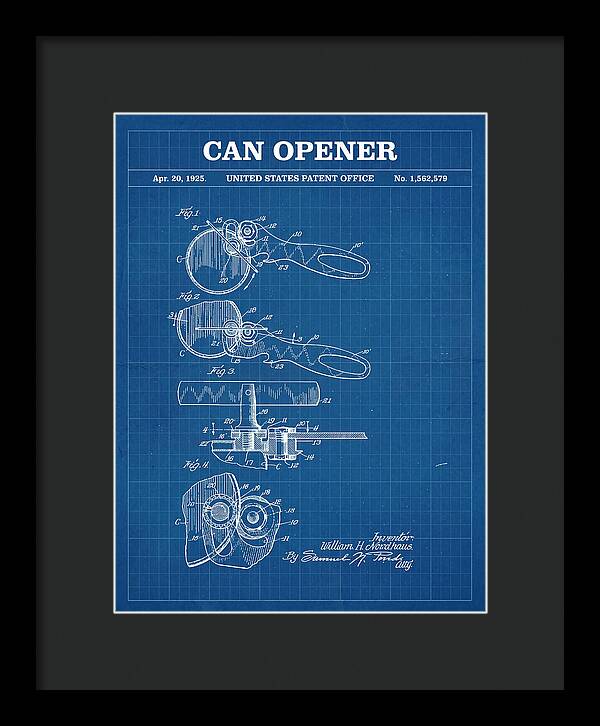 Can Opener Blueprint Patent Us1562579a
