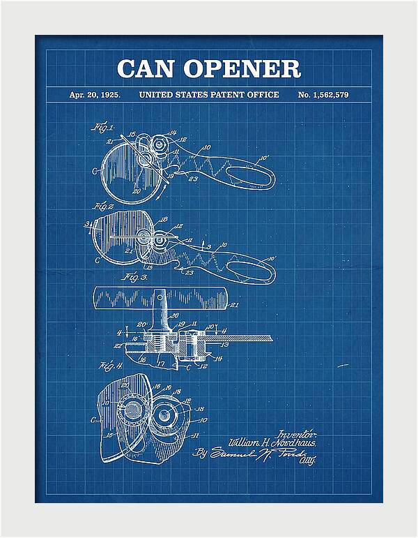 Can Opener Blueprint Patent Us1562579a