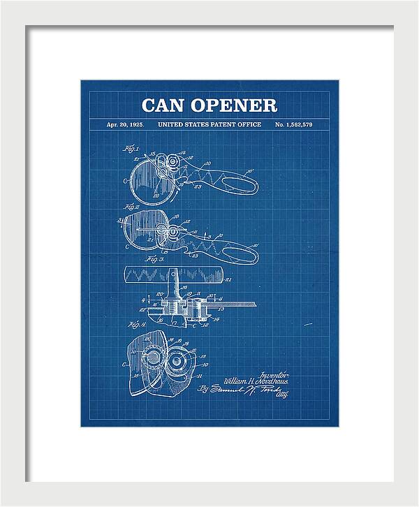 Can Opener Blueprint Patent Us1562579a