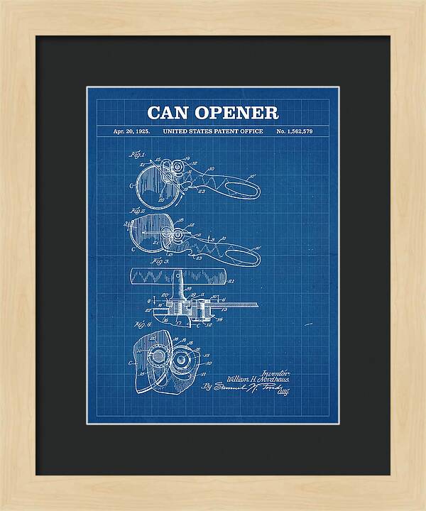 Can Opener Blueprint Patent Us1562579a